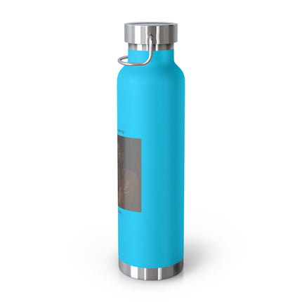 22oz Copper Vacuum Bottle — "Cacao doesn’t wake me up, it brings me home" Warm Rustic Coffee Thermos