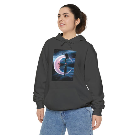 Crescent Moon Black Cats Hoodie — Rose Offering Cat Moon Graphic