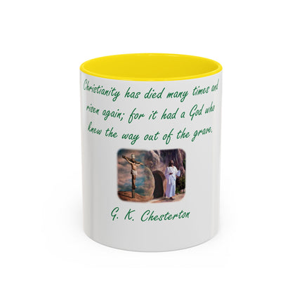 Inspirational Accent Coffee Mug - G.K. Chesterton Quote - 11oz