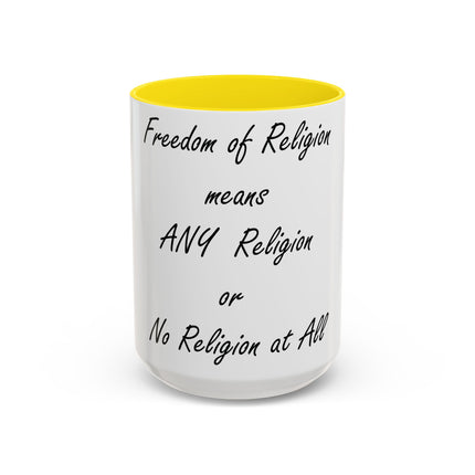 Freedom of Religion Mug – 15oz Ceramic Accent Cup for All Beliefs