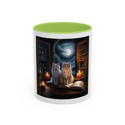Moonlit Witch Cats Coffee Mug — Gothic Cat Magic Tea Cup (11/15oz)