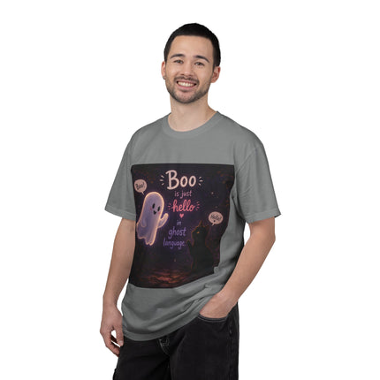 Halloween Ghost T-Shirt — “Boo is just hello in ghost language” Cute Spooky Tee