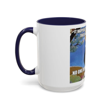 Saint with Cats Coffee Mug – "No One Remembers Me and My Cats" Accent Mug
