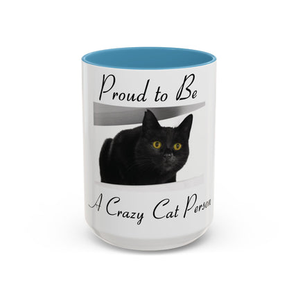 Proud Cat Person Accent Mug – 15oz Ceramic Gift for Cat Lovers