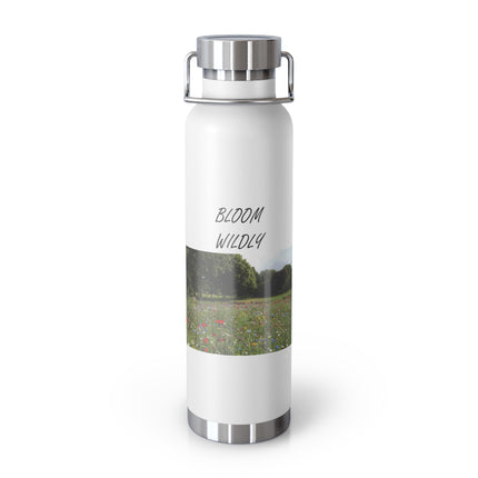 Bloom Wildly Insulated Water Bottle - 22oz Copper Travel Flask for Nature Lovers