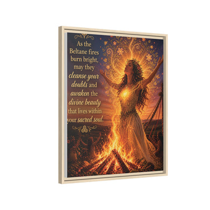 Beltane Fire Framed Canvas Print — Inspirational Pagan Wall Art