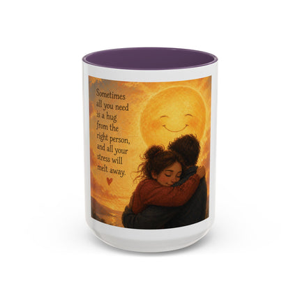 Sunshine Hug Coffee Mug — "Sometimes all you need is a hug..." Inspirational Ceramic Mug (11/15oz)