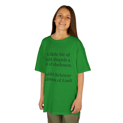 Kids T-Shirt — "A little bit of light dispels a lot of darkness" Inspirational Quote Tee