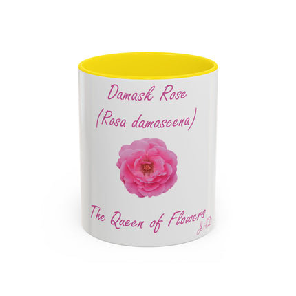 Damask Rose Accent Coffee Mug - The Queen of Flowers 11oz