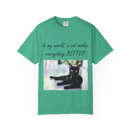 In My World Cat T-Shirt – Unisex Garment-Dyed Tee for Cat Lovers