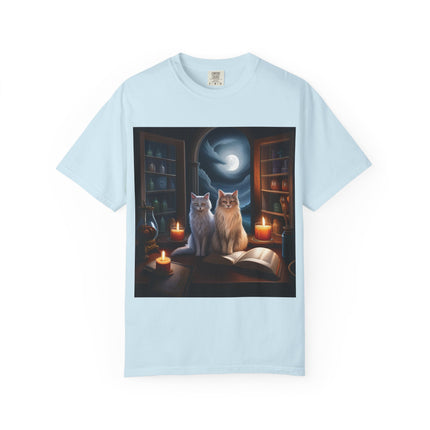 Magical Cats Unisex T-Shirt - Cozy Night Reading Design