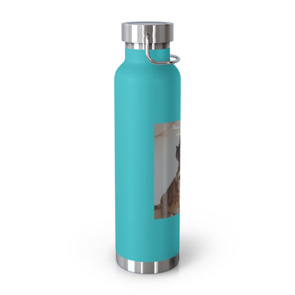 22oz Copper Vacuum Bottle — “An Endless Sleepover with Your Favorite Weirdo” Cat Hug Design