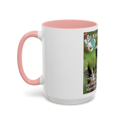 Be Kind to Feral Cats Accent Coffee Mug — Animal Rescue Cat Lover Gift (11/15oz)