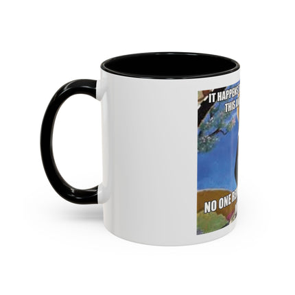 Saint with Cats Coffee Mug – "No One Remembers Me and My Cats" Accent Mug