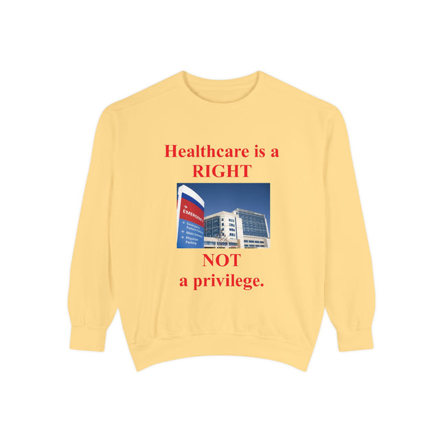 Healthcare Rights Sweatshirt – Unisex Garment-Dyed Activist Wear