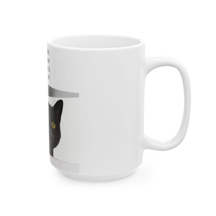 ‘Only Meow’ Funny Cat Mug – 15oz Ceramic Cup for Daily Smiles
