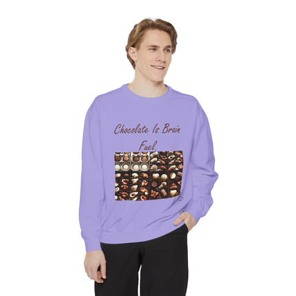 Chocolate Is Brain Fuel Unisex Sweatshirt - Cozy & Fun Gift for Chocolate Lovers