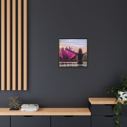 Framed Wall Art - 'Ageless Hippie' Inspirational Yoga Canvas