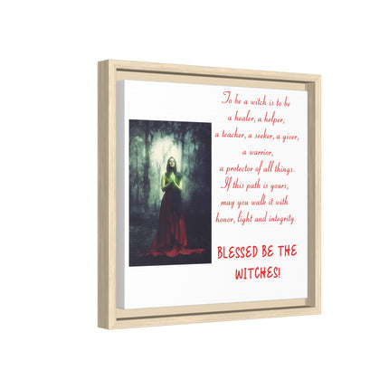 Blessed Be the Witches Framed Canvas Art — Witchy Inspirational Quote Wall Decor