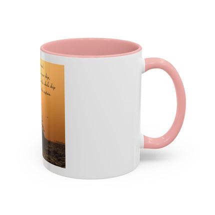 Shipwreck Sunset Coffee Mug — "Be Careful Who You Let On Your Ship" Inspirational Accent Mug
