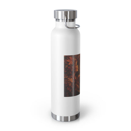 22oz Copper Vacuum Bottle — Autumn Leaves Cider Design