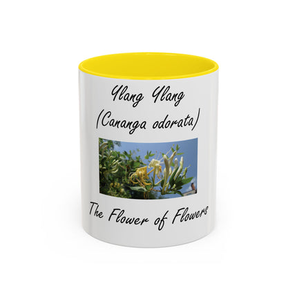 Ylang Ylang Coffee Mug – 11oz “Flower of Flowers” Ceramic Cup