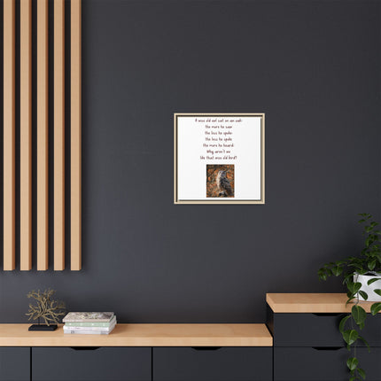 Framed Matte Canvas - 'A Wise Old Owl' Decorative Wall Art (Owl Poem)