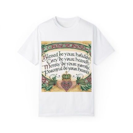 Blessed Be Your Holiday Tee – Celtic-Inspired Unisex Garment-Dyed