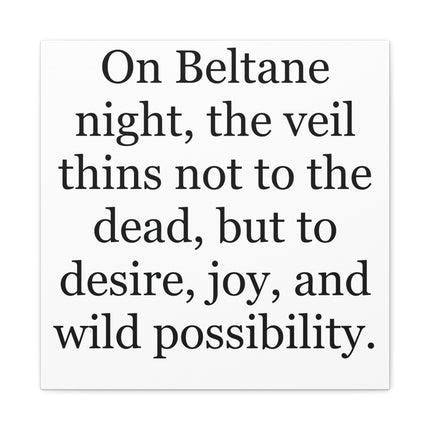 Beltane Quote Canvas — "On Beltane night..." Stretched Matte Wall Art