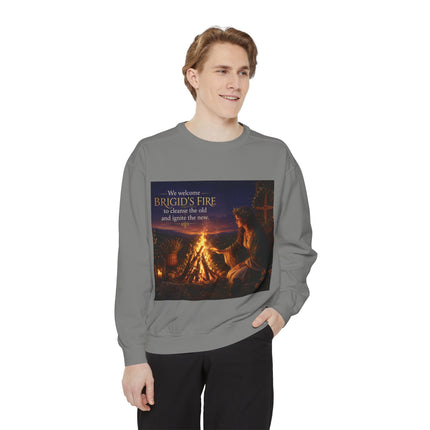 Brigid's Fire Sweatshirt — Celtic Pagan Imbolc Winter Ritual Crewneck