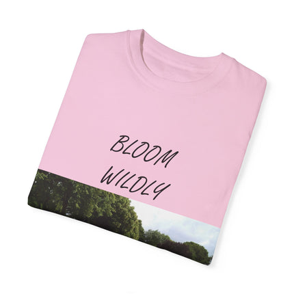 Bloom Wildly T-Shirt – Nature-Inspired Floral Tee – Unisex Garment-Dyed