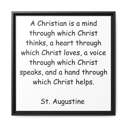 Canvas Wall Art - "A Christian is a mind..." St. Augustine Inspirational Quote (Framed)