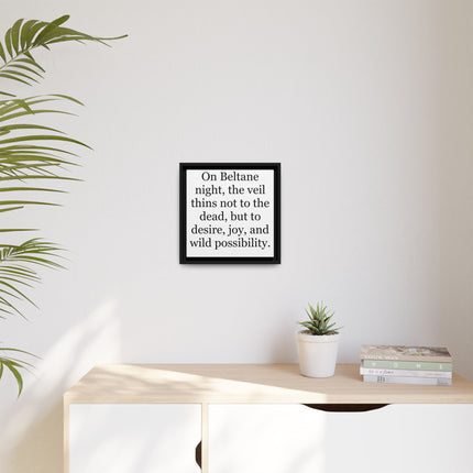 Beltane Quote Canvas Print — "On Beltane night..." Framed Wall Art