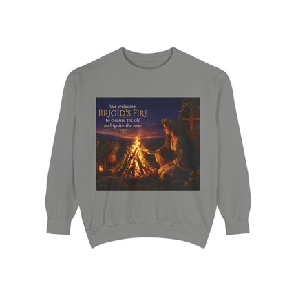 Brigid's Fire Sweatshirt — Celtic Pagan Imbolc Winter Ritual Crewneck