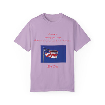 Mark Twain Quote Tee – Patriotic Unisex Flag Shirt in Soft Cotton