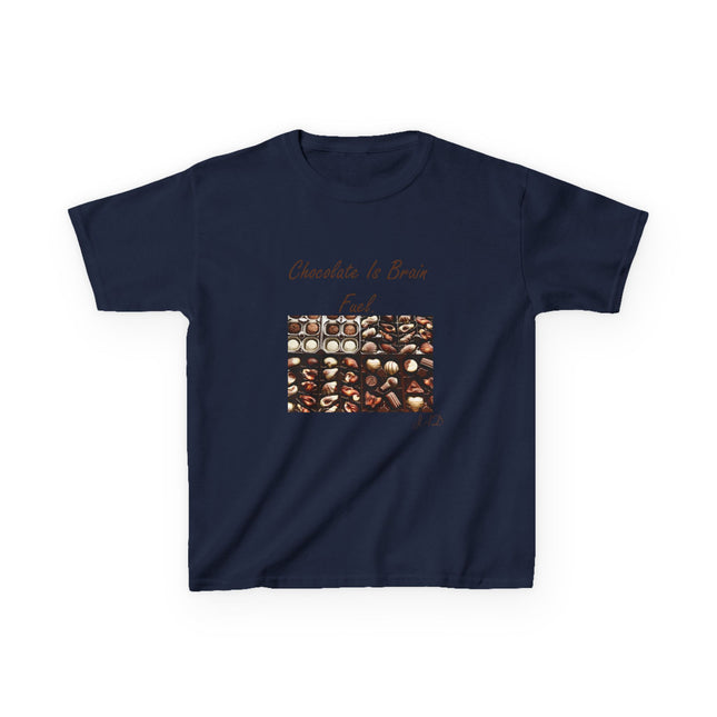 Chocolate Is Brain Fuel Kids Tee – Heavy Cotton – XS–XL