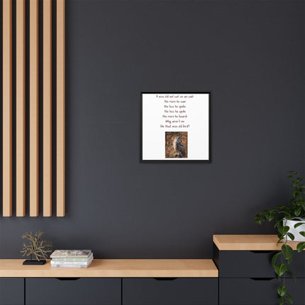 Framed Matte Canvas - 'A Wise Old Owl' Decorative Wall Art (Owl Poem)