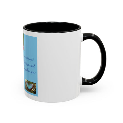 Butterfly Kindness Accent Coffee Mug — Rumi Inspirational Quote (11/15 oz)