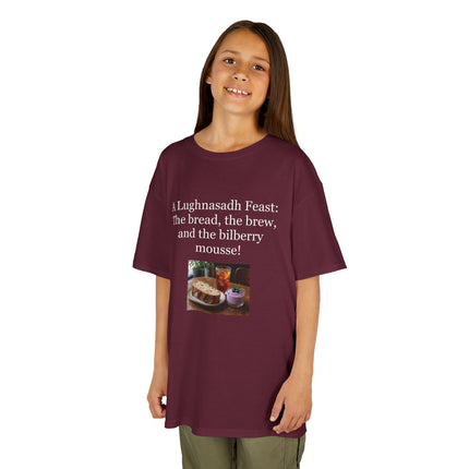 Lughnasadh  Kids Tee — “A Lughnasadh Feast: The bread, the brew, and the bilberry mousse!”