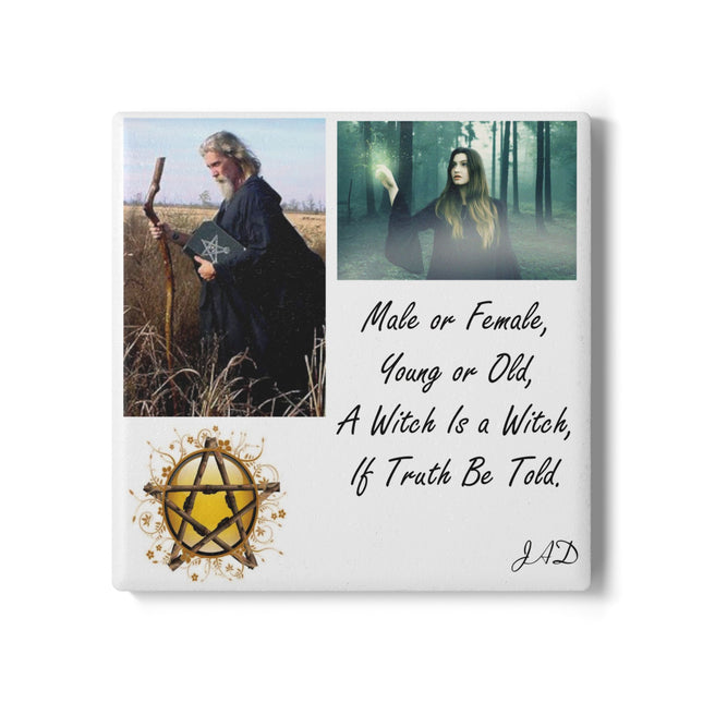 Ceramic Coaster – Blessed Pentacle for Mystical Home Vibes