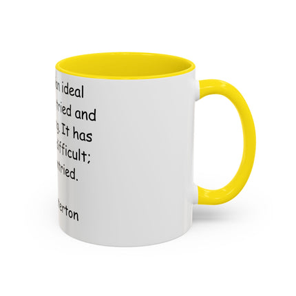 Inspirational Accent Coffee Mug – G.K. Chesterton Quote, 11oz