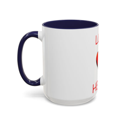 Love Heals Accent Mug – 15oz Ceramic Cup for Comfort & Support