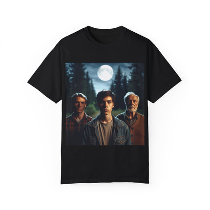 Retro Moonlit Night T-Shirt - Unisex Garment-Dyed Tee for Nature Lovers