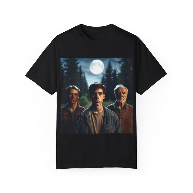 Retro Moonlit Night T-Shirt - Unisex Garment-Dyed Tee for Nature Lovers