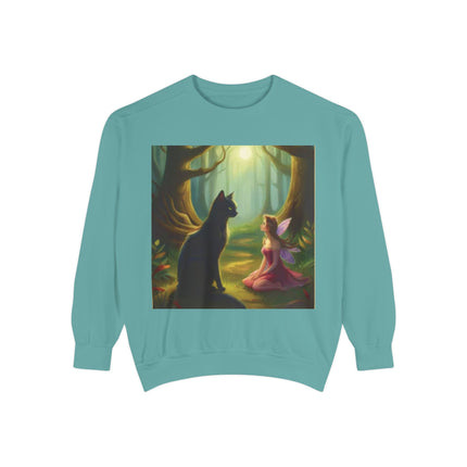 Fairy Princess & Black Cat Forest Sweatshirt