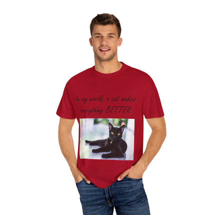 In My World Cat T-Shirt – Unisex Garment-Dyed Tee for Cat Lovers