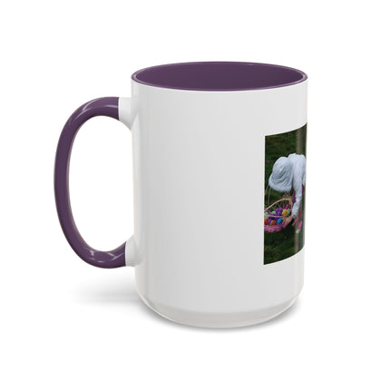 Easter Photo Coffee Mug — “Easter egg hunts are proof…” Accent Ceramic Mug (11/15oz)