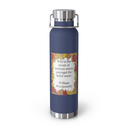 Autumn Leaves Quote Bottle — 22oz Copper Vacuum Insulated Bottle