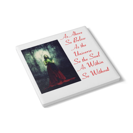 Mystical Ceramic Coaster - "As Above, So Below" Home Decor