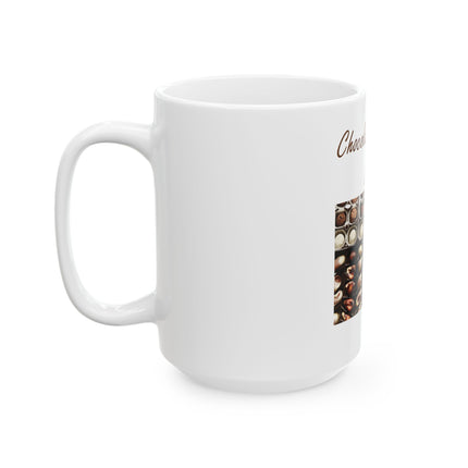 Chocolate Is Brain Fuel Mug — Gourmet Chocolate Photo Ceramic Coffee Cup (11oz/15oz)